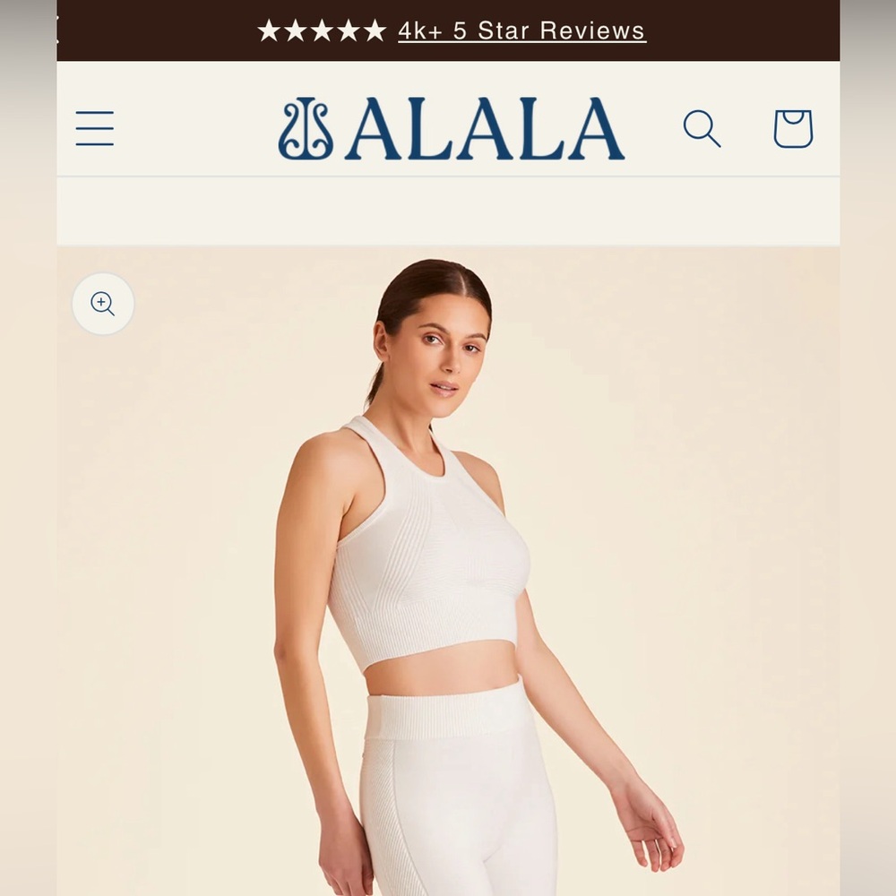NWT Alala Goddess Cashmere Tank, Bone, Medium